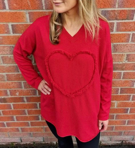 Frayed 2024 heart sweater