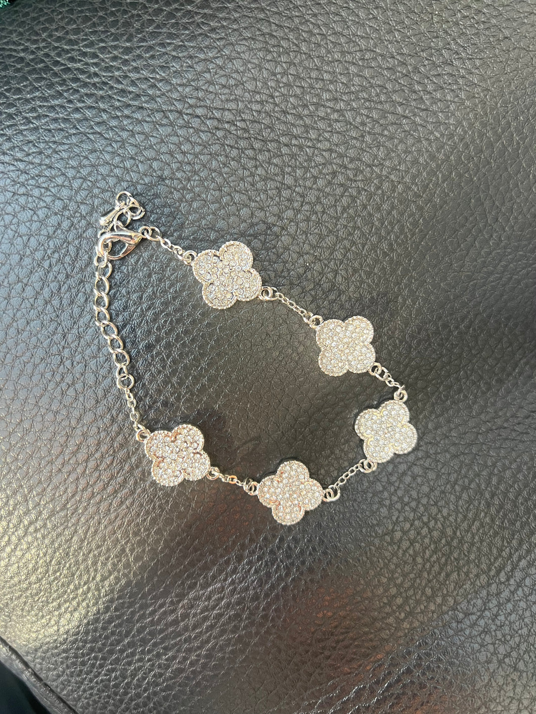 Diamanté Bracelet 4 Leaf Clover