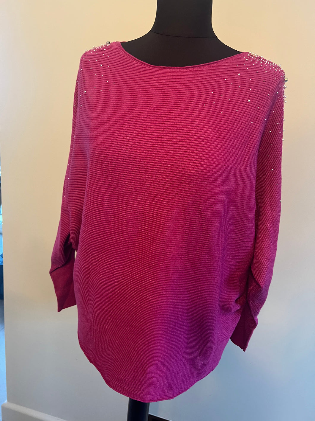 Batwing Pearl & Diamonte Jumper