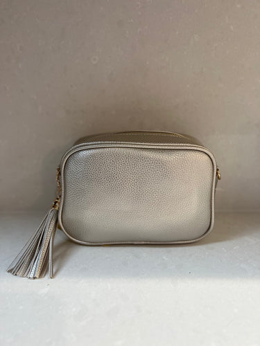 Metallic gold PU crossbody bag