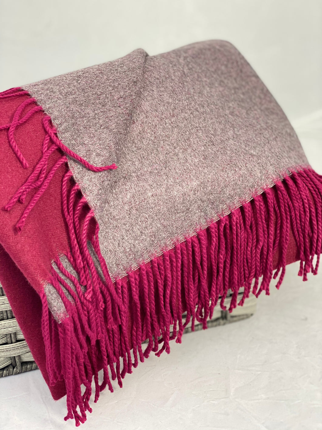 Wool blend tassel scarf