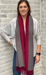 Wool blend tassel scarf