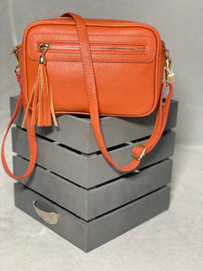 Cross Body Leather Bag With Tassel