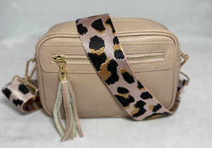Leopard Print Bag Straps  - Gold Hardware
