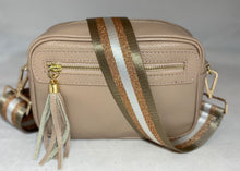 Glitter Striped Bag Straps - Gold Hardware