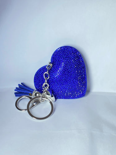 Diamanté heart keyrings