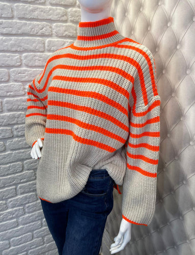 High Neck Stripe Jumper